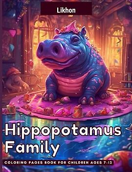Likhon Hippopotamus Family Coloring Pages Book for Children Ages 7-12
