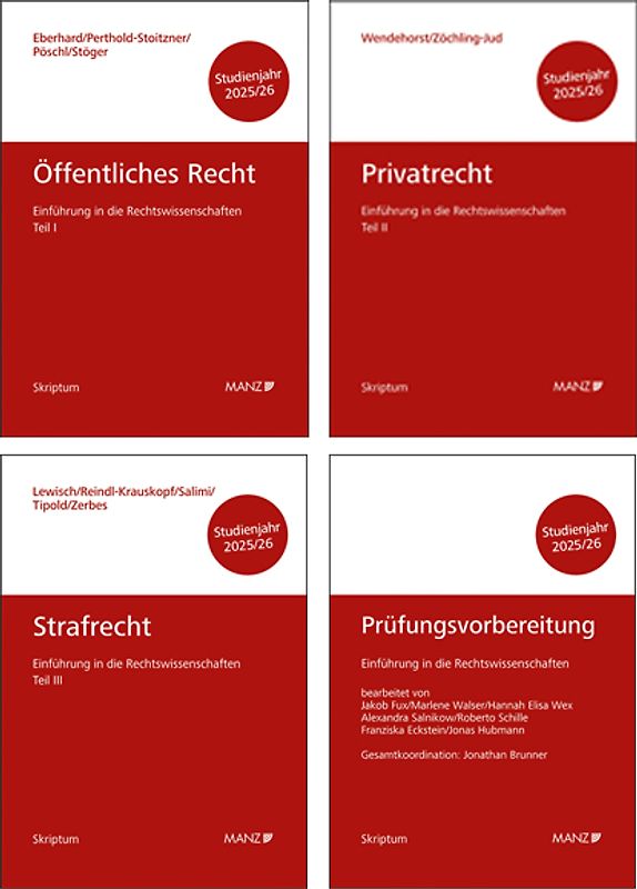 PAKET: Prüfungsvorbereitung + Einführung in die Rechtswissenschaften Tl. I + Tl. II + Tl. III