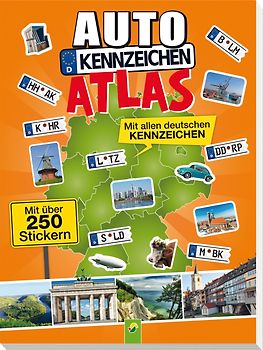 Autokennzeichenatlas mit über 250 Stickern