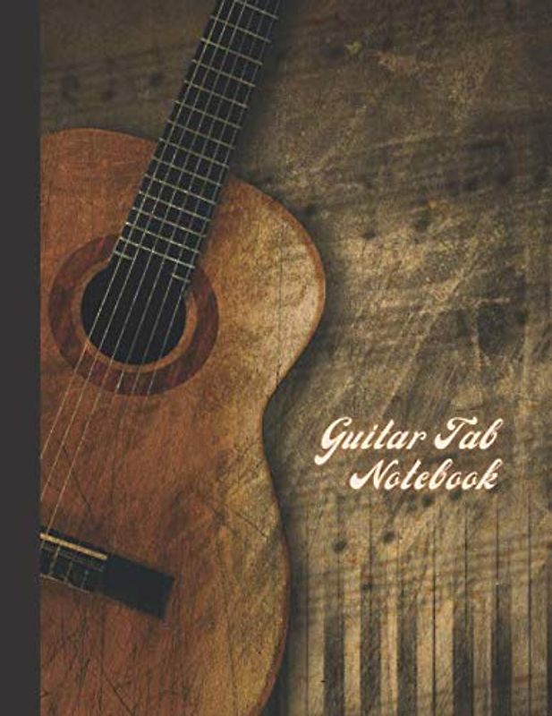 Guitar Tab Notebook: Blank Guitar Tab Book with 100 Pages of Guitar Chord Diagrams and Tablature Writing Paper | Guitar Manuscript Notebook Guitar ... Grunge Vintage Dark Brown Cover (Large Size)