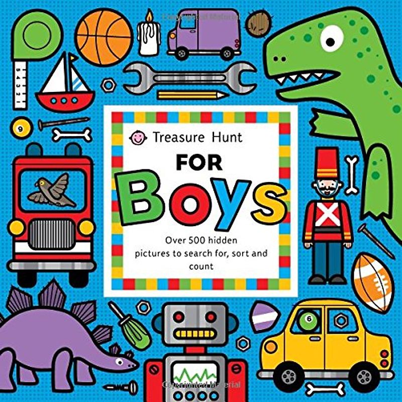 Treasure Hunt for Boys: Over 500 Hidden Pictures to Search For, Sort and Count - Emma Surry