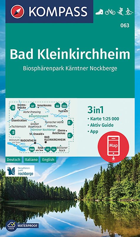 KOMPASS Wanderkarte 063 Bad Kleinkirchheim, Biosphärenpark Kärntner Nockberge 1:25.000