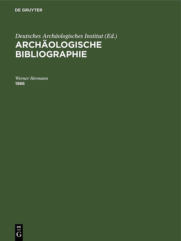 Archäologische Bibliographie / 1986