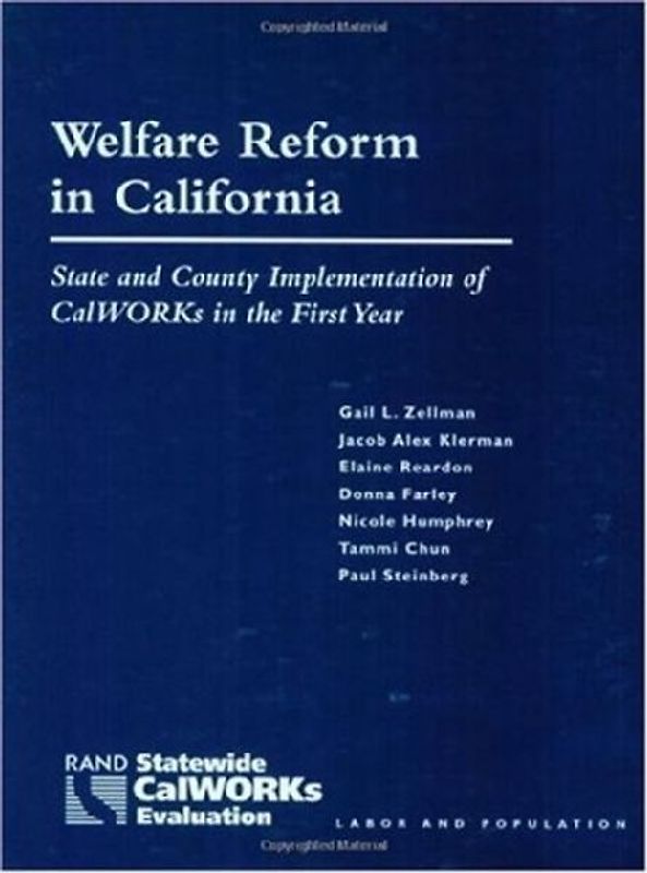 Welfare Reform in California