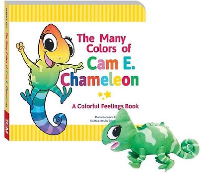 The Many Colors of CAM E. Chameleon Board Book & Plush Set