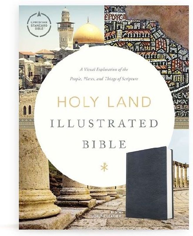 CSB Holy Land Illustrated Bible, Premium Black Genuine Leather