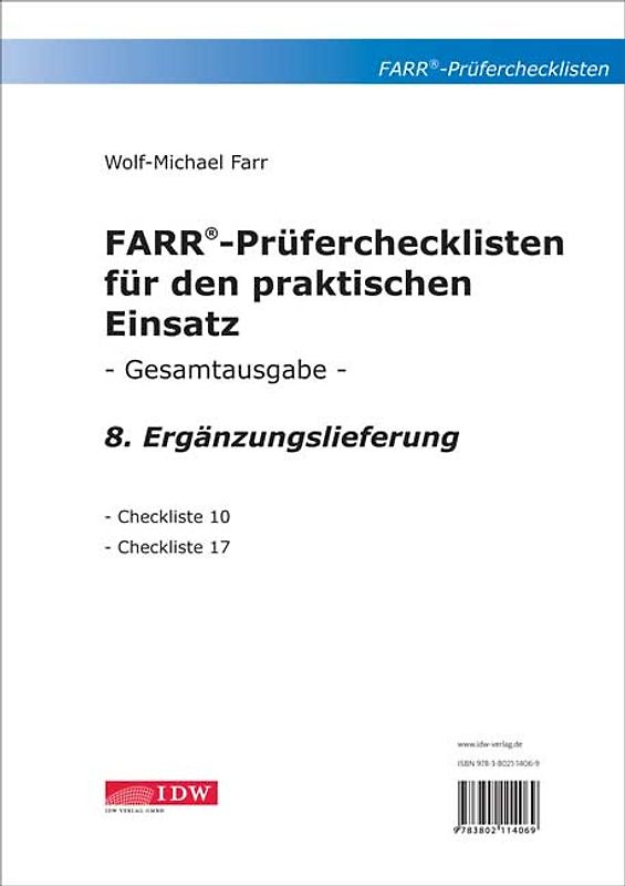 FARR Prüferchecklisten für den praktischen Einsatz - Gesamtausgabe