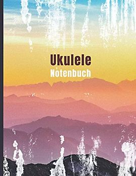 Ukulele Notenbuch: Leeres Notenheft zum Ausfüllen mit Tabulatur, Akkordboxen und Liedtextzeilen für Ukulele Lieder | 8,5 " x 11" | 110 Seiten