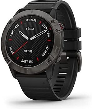 Garmin Fenix 6X Sapphire 51 mm noir et bracelet en silicone noir