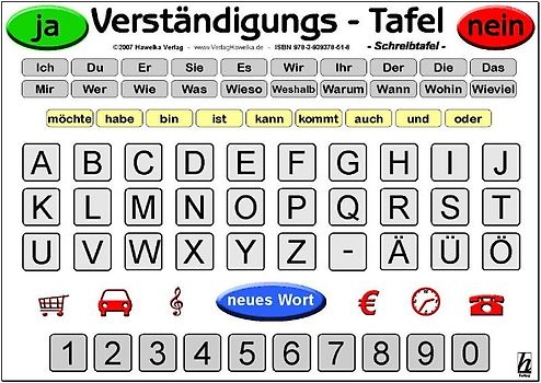 Verständigungs-Tafel - Schreibtafel (laminiert)
