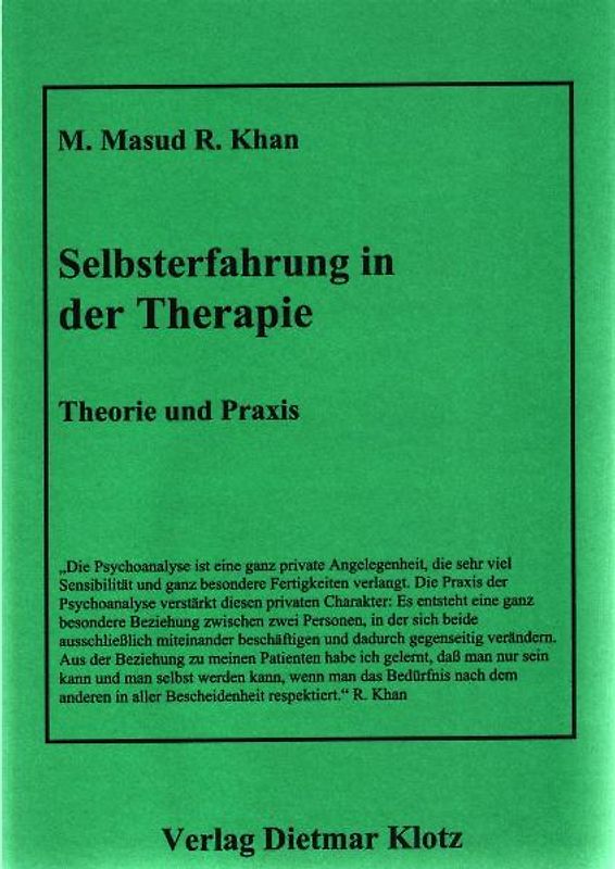 Selbsterfahrung in der Therapie. Theorie und Praxis / Selbsterfahrung in der Therapie