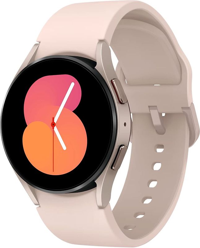 Samsung Galaxy Watch5 40 mm Boîtier en aluminium couleur or rose avec bracelet Sport S/M couleur or rose [Wi-Fi + 4G]