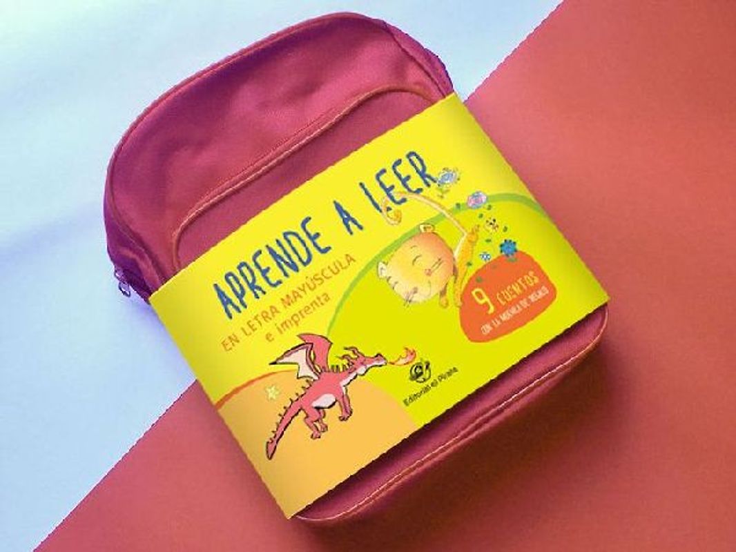 Cuentos para aprender a leer en letra mayúscula y de imprenta : 9 cuentos infantiles con una mochila de regalo