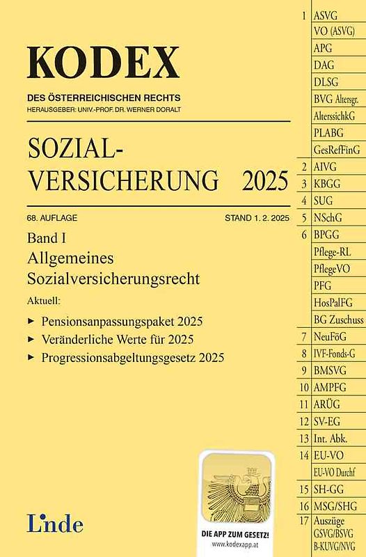 KODEX Sozialversicherung 2025, Band I