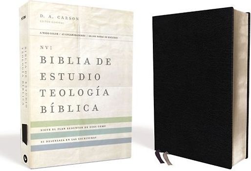 Nvi, Biblia de Estudio Teología Bíblica, Interior a Cuatro Colores, Piel Reciclada, Negro
