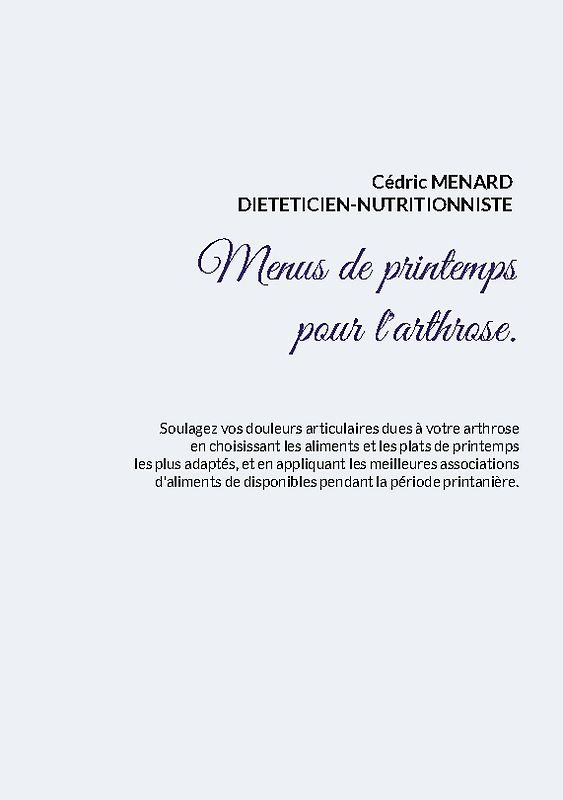 Menus de printemps pour l'arthrose.