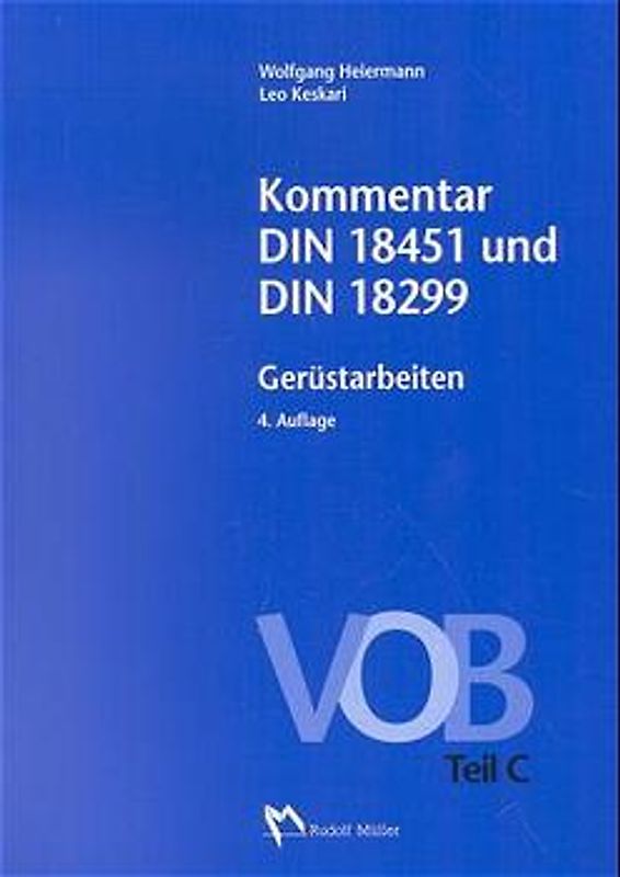 Kommentar DIN 18451 und DIN 18299 Gerüstarbeiten