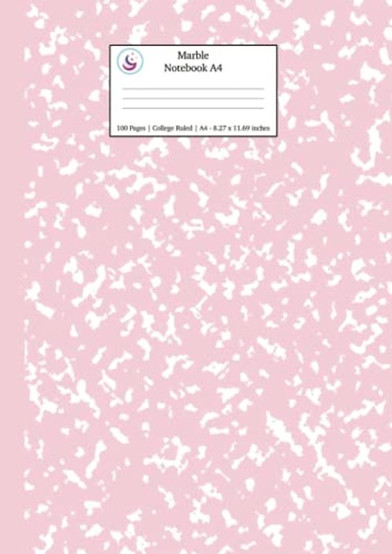 Marble Notebook A4: Pastel Pink College Ruled Journal (Pastel Stationery Notebooks A4)