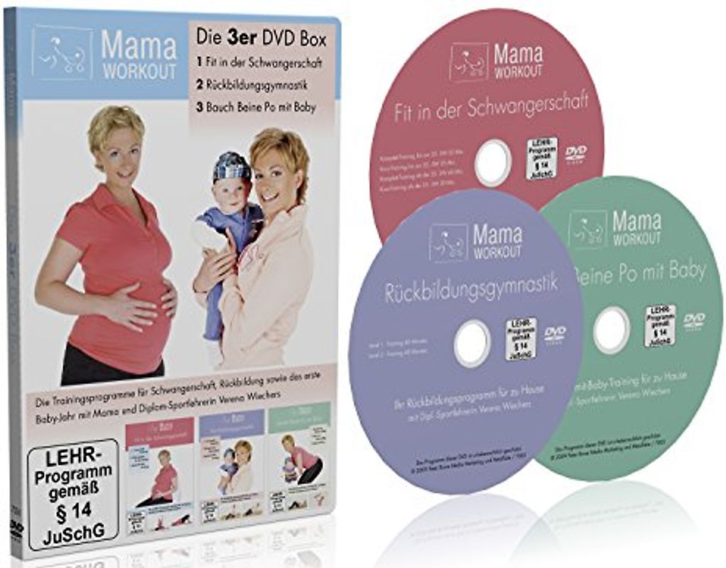 MamaWorkout - Die 3er DVD Box (Fit in der Schwangerschaft / Rückbildungsgymnastik / Bauch Beine Po mit Baby) DVD