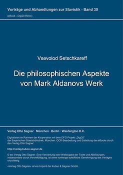 Die philosophischen Aspekte von Mark Aldanovs Werk