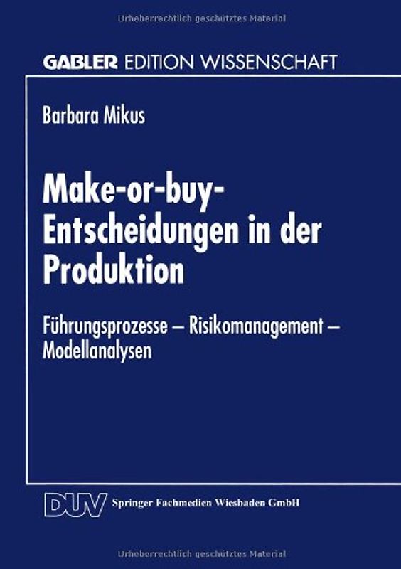 Make-or-buy-Entscheidungen in der Produktion