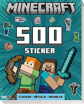Minecraft: 500 Sticker- Stickern - Rätseln - Ausmalen