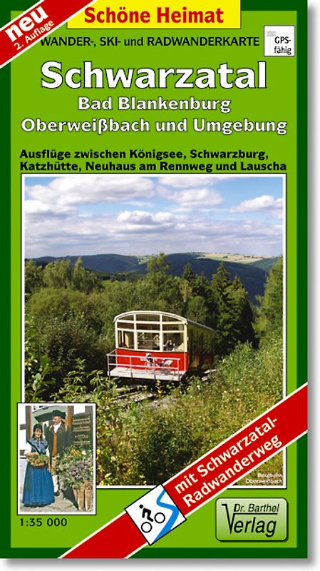 Wander-, Ski- und Radwanderkarte Schwarzatal, Bad Blankenburg, Oberweißbach und Umgebung