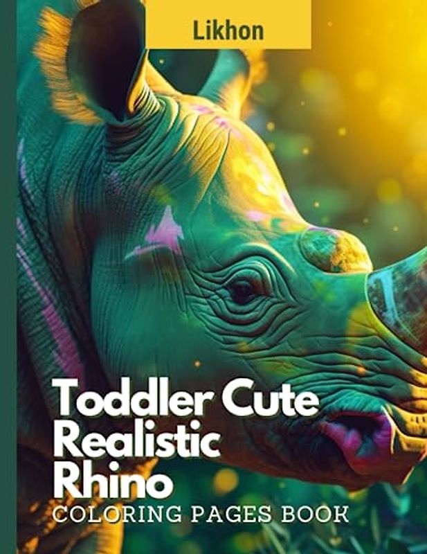 Likhon Toddler Cute Realistic Rhino Coloring Pages Book