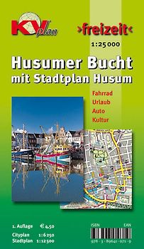 Husumer Bucht mit Stadtplan Husum