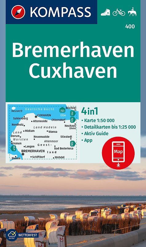 KOMPASS Wanderkarte 400 Bremerhaven-Cuxhaven 1:50.000