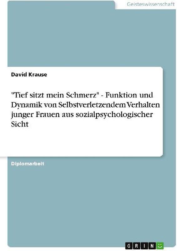 "Tief sitzt mein Schmerz" - Funktion und Dynamik von Selbstverletzendem Verhalten junger Frauen aus sozialpsychologischer Sicht
