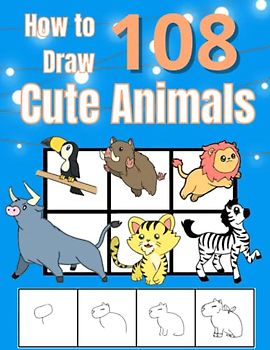 How to Draw 108 Cute Animals for Kids Ages 4-8