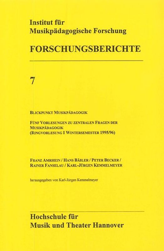 Blickpunkt Musikpädagogik