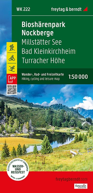 freytag & berndt Wanderkarte WK 222 Biosphärenpark Nockberge, Millstätter See - Bad Kleinkirchheim - Turracher Höhe 1:50.000