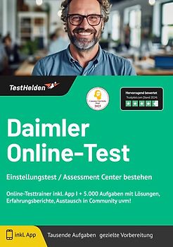 Daimler Online-Test: Einstellungstest / Assessment Center bestehen | Online-Testtrainer inkl. App I + 5.000 Aufgaben mit Lösungen, Erfahrungsberichte, Austausch in Community uvm!