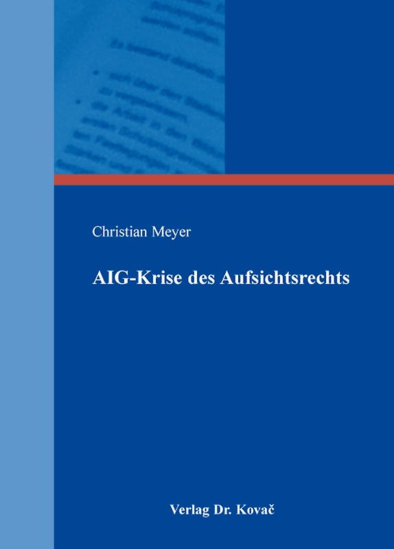 AIG-Krise des Aufsichtsrechts