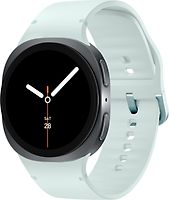 Samsung Galaxy Watch8 44 mm Boîtier aluminium graphite sur Sport en silicone M/L vert d'eau [Wi-Fi + 4G]