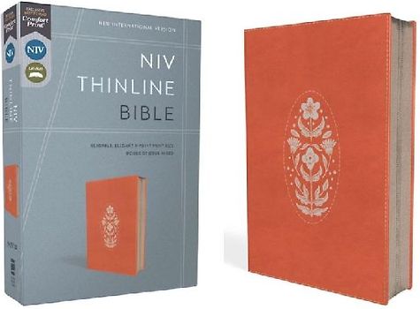 Niv, Thinline Bible, Leathersoft, Coral, Zippered, Red Letter, Comfort Print
