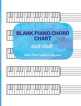 blank piano chord chart and staff: blank piano keyboard diagrams