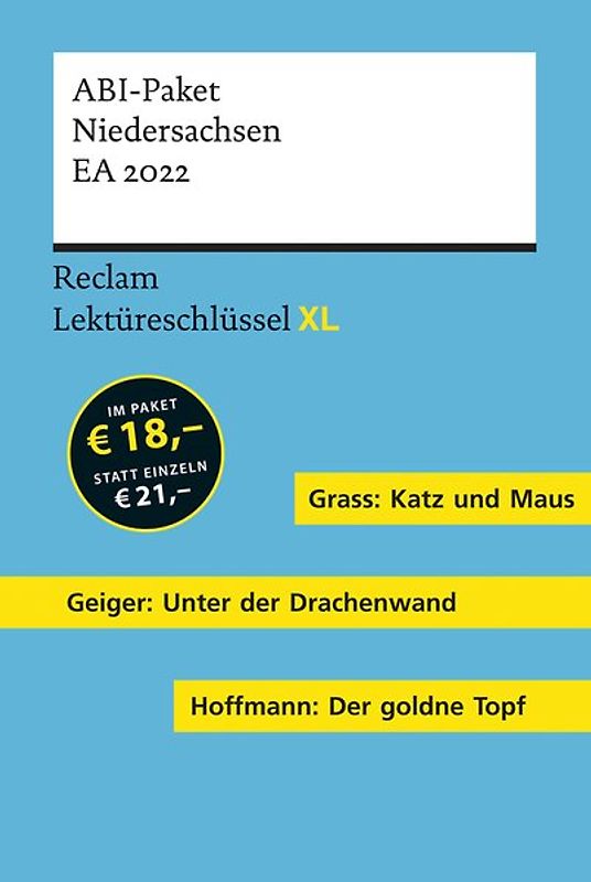 Lektüreschlüssel XL. ABI-Paket Niedersachsen EA 2022