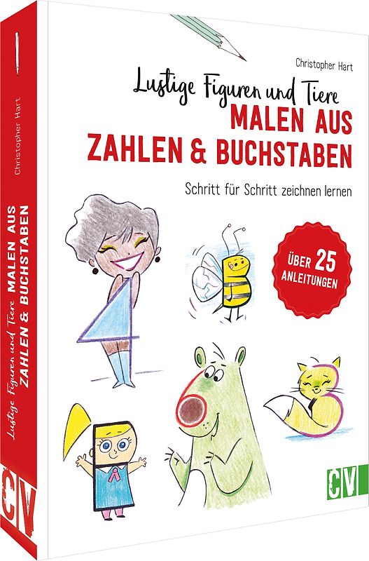 Lustige Figuren und Tiere malen aus Zahlen & Buchstaben