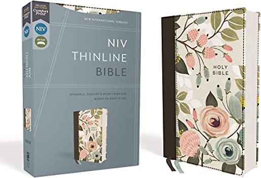 Niv, Thinline Bible, Cloth Over Board, Floral, Red Letter Edition, Comfort Print