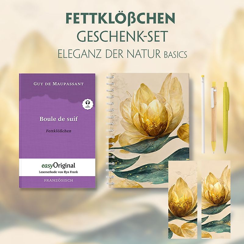 Fettklößchen Geschenkset (mit Audio-Online) + Eleganz der Natur Schreibset Basics