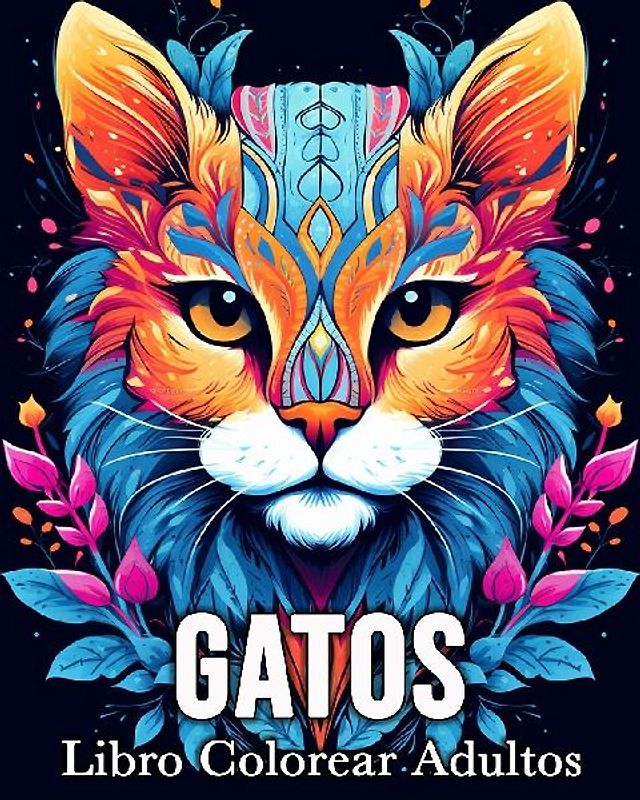 Gatos Libro Colorear Adultos