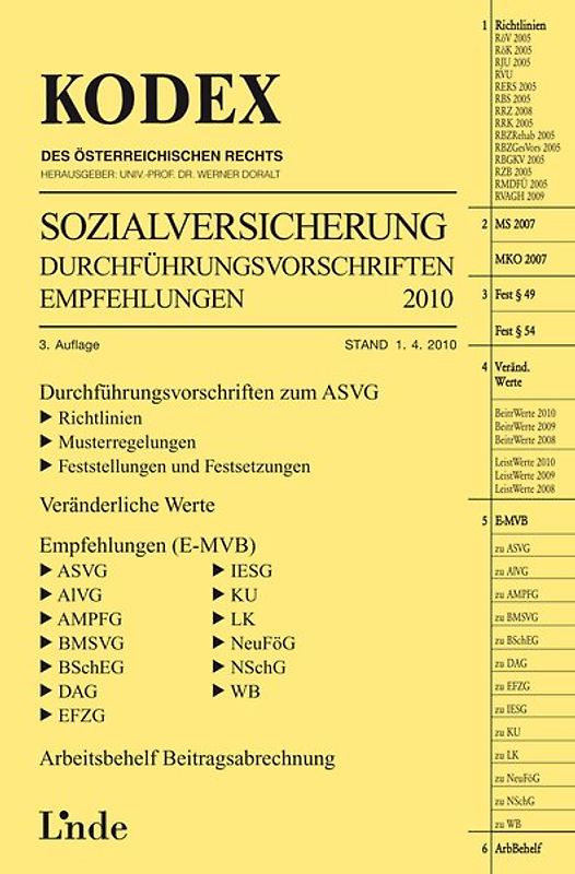 KODEX Sozialversicherung Band III 2010. Durchführungsvorschriften - Empfehlungen