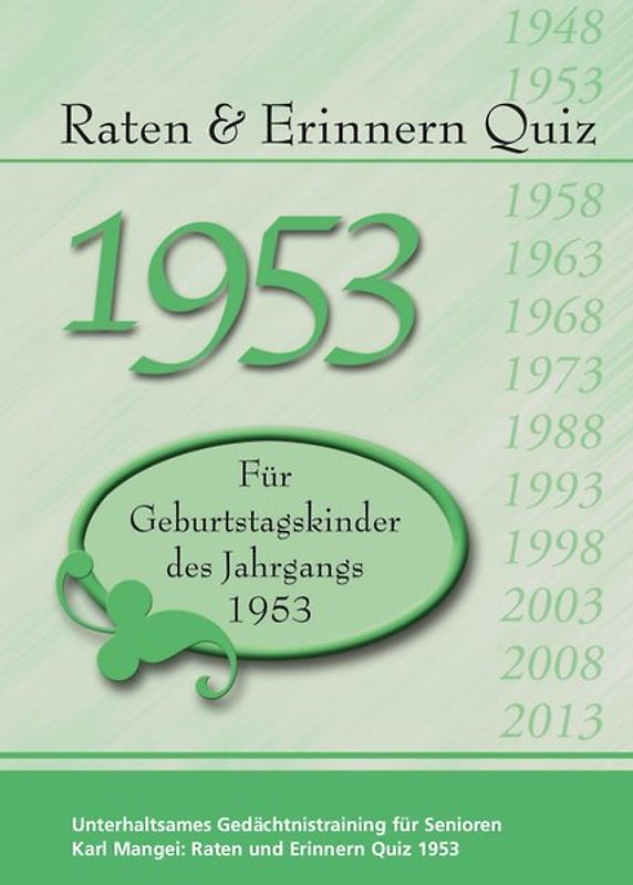 Raten und Erinnern Quiz 1953