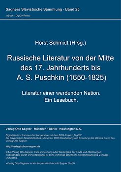 Russische Literatur von der Mitte des 17. Jahrhunderts bis A. S. Puschkin (1650-1825)