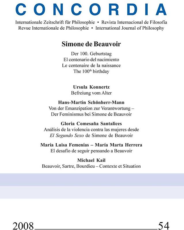 Concordia - Internationale Zeitschrift für Philosophie Heft 54