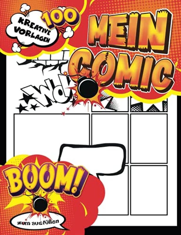 Comic Anime Zeichnen Lernen: 100 leere Anime-Vorlagen zum Zeichnen eigener Anime- oder Comic-Geschichten