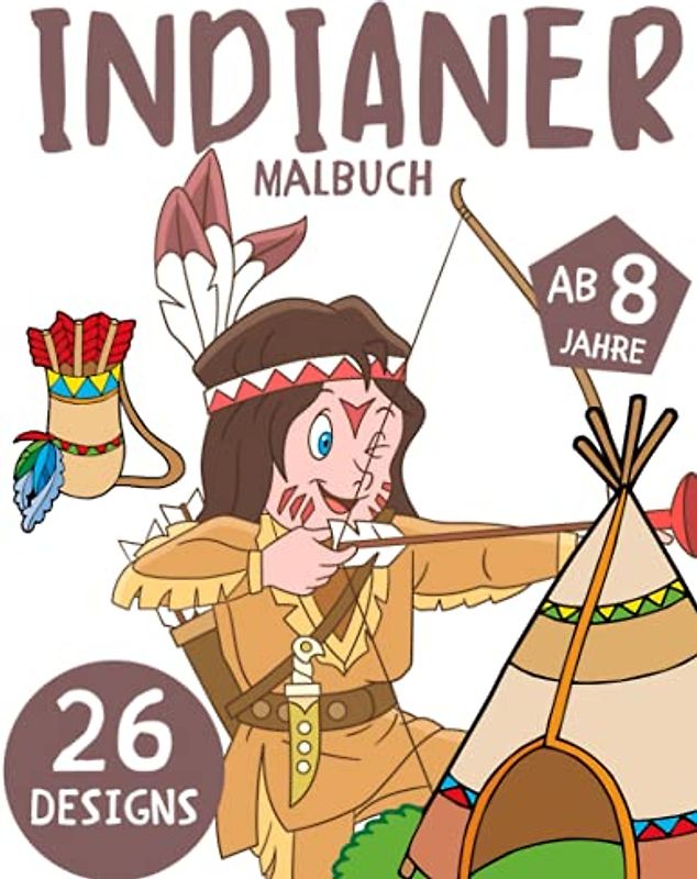 Indianer Malbuch: Malbuch zum Entspannen und Erholen für Mädchen und Jungen (Stämme, Schamanen, Dörfer )